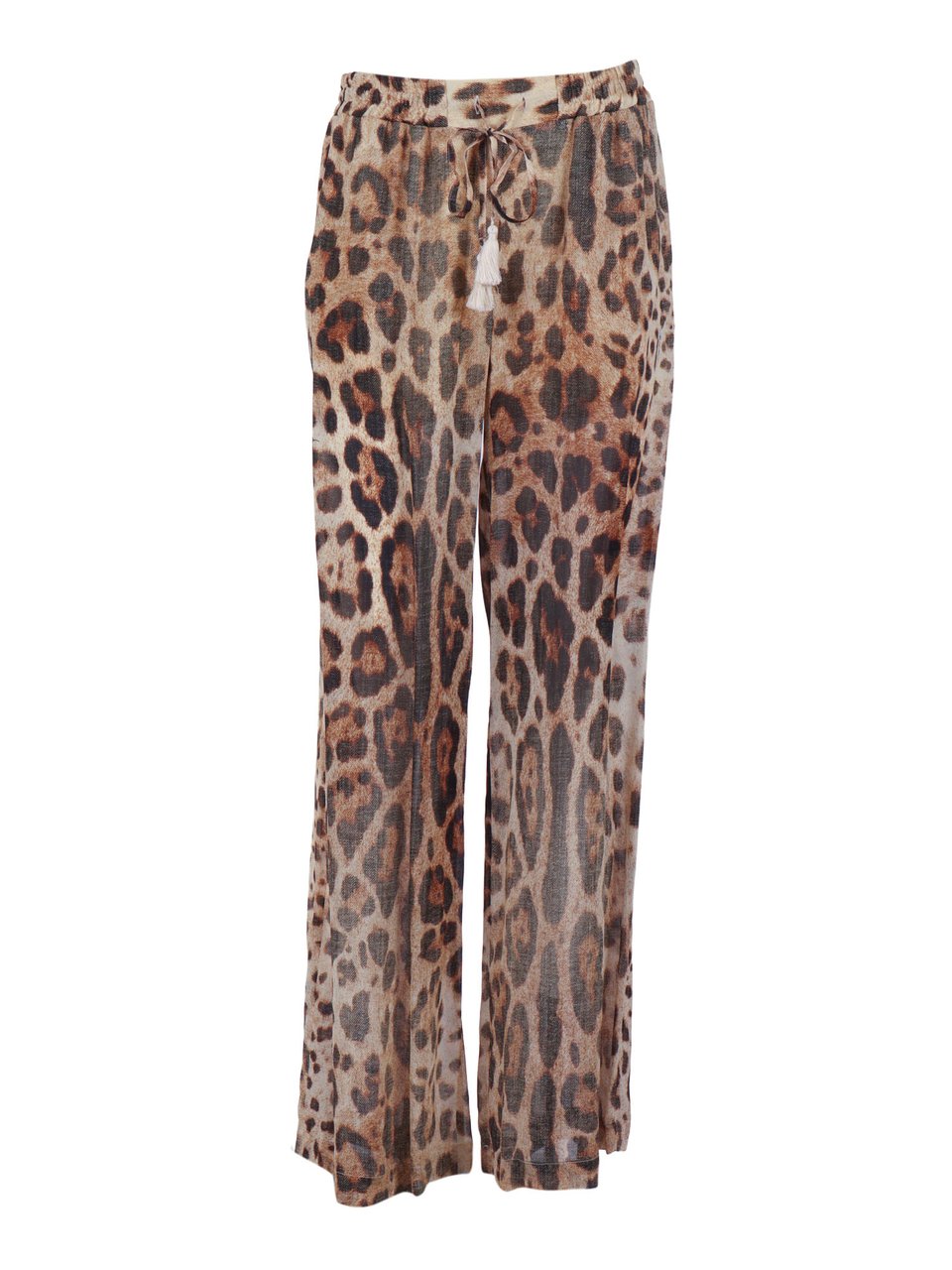 Ermanno Scervino Wide Leg Leopard Straight-Leg Pants Bruin