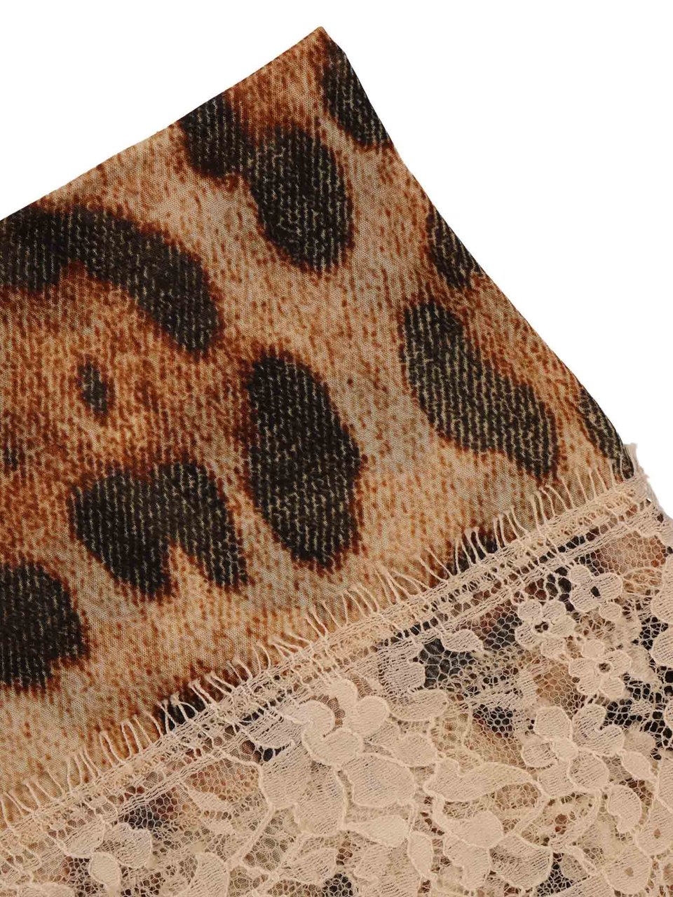 Ermanno Scervino Animal Print Floral Foulard Scarf Wit