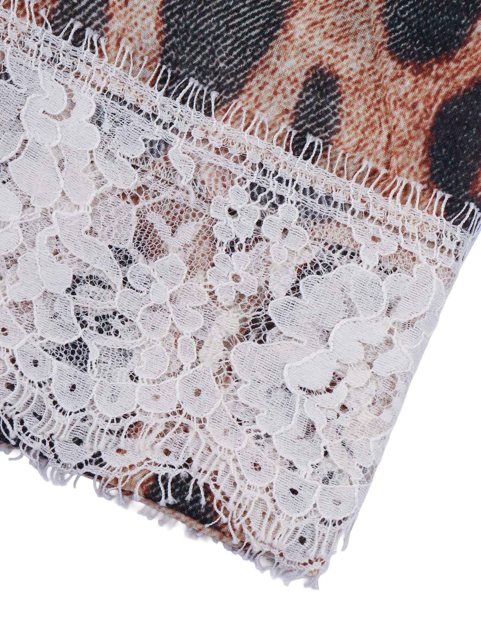 Ermanno Scervino Animal Print Floral Foulard Scarf Wit