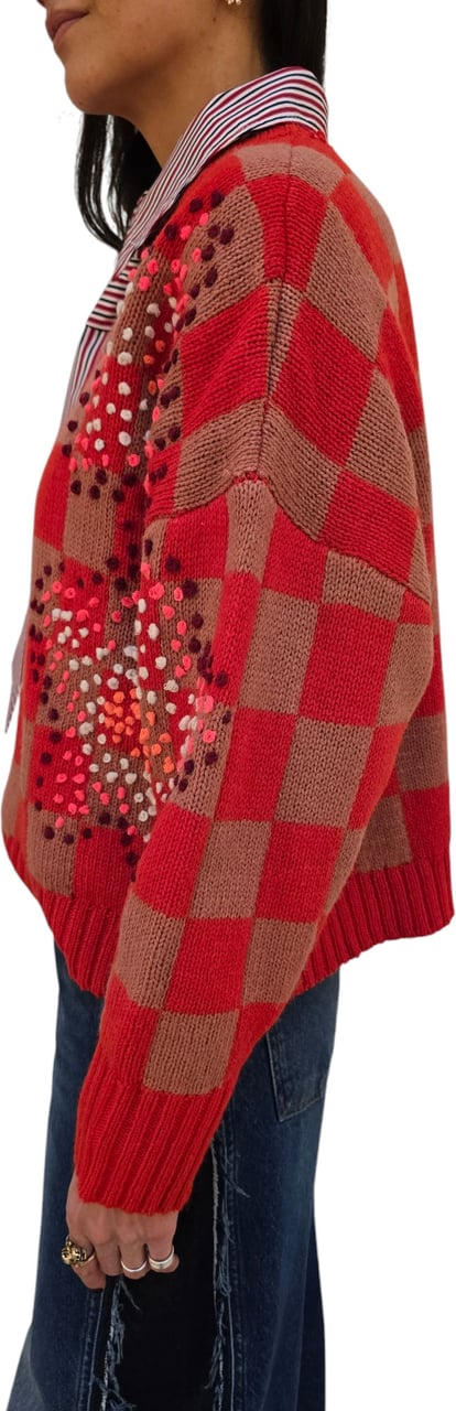 Essentiel Antwerp Pull damier camel orange fleurs pointillées Essentiel Antwerp Femme INTER I1S1 Divers