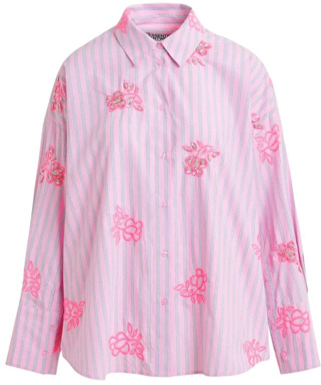 Essentiel Antwerp Chemise rayée rose gris fleurs sequins Essentiel Antwerp Femme Jalinki J1CO Divers