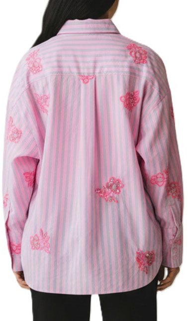 Essentiel Antwerp Chemise rayée rose gris fleurs sequins Essentiel Antwerp Femme Jalinki J1CO Divers