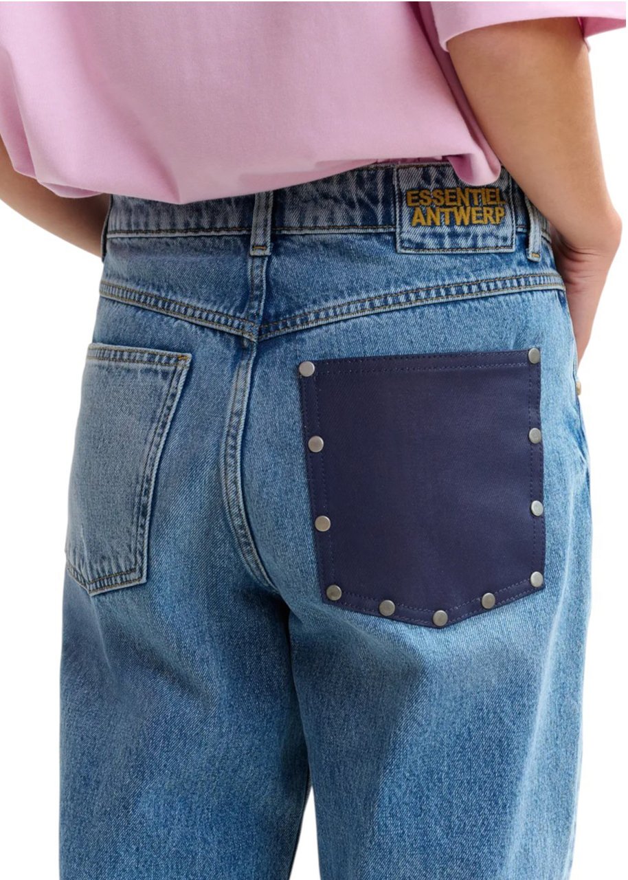 Essentiel Antwerp Jeans droit poche plaquée arrière toile enduite navy Jansen Essentiel Antwerp Femme QP28 Divers