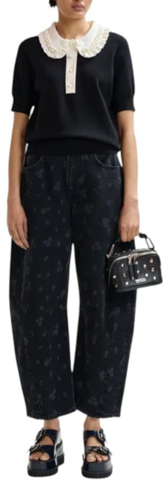 Essentiel Antwerp Polo noir col écru pampilles écru Jewelry BL34 Essentiel Antwerp femme Zwart