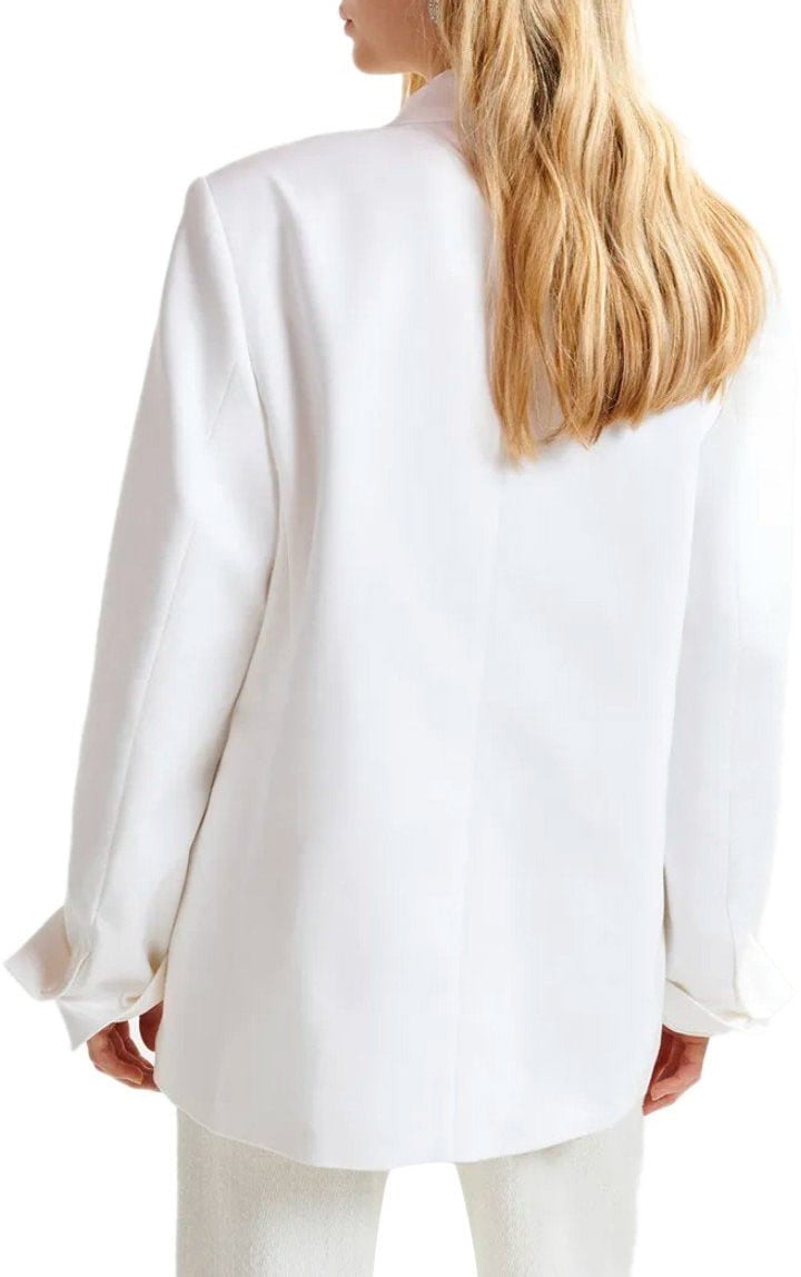 Essentiel Antwerp ESSENTIEL ANTWERP HOLLOW PINSTRIPED DOUBLE-BREASTED JACKET Wit