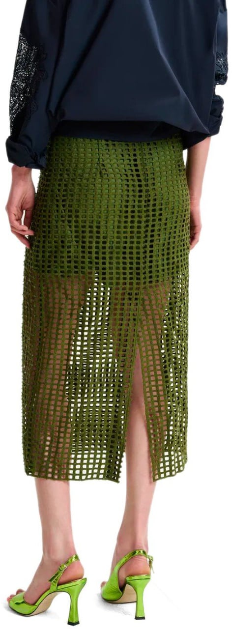 Essentiel Antwerp ESSENTIEL ANTWERP HANDKERCHIEF KHAKI MIDI SKIRT Groen
