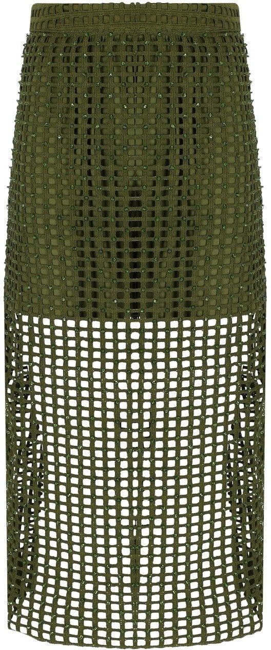 Essentiel Antwerp ESSENTIEL ANTWERP HANDKERCHIEF KHAKI MIDI SKIRT Groen