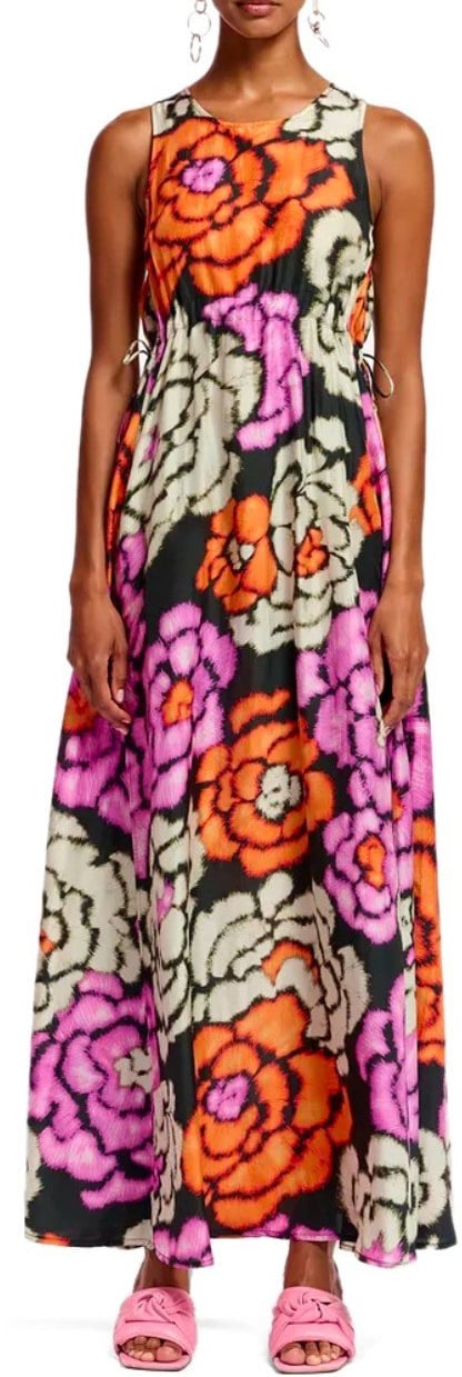 Essentiel Antwerp ESSENTIEL ANTWERP FLOWERS LONG DRESS Zwart