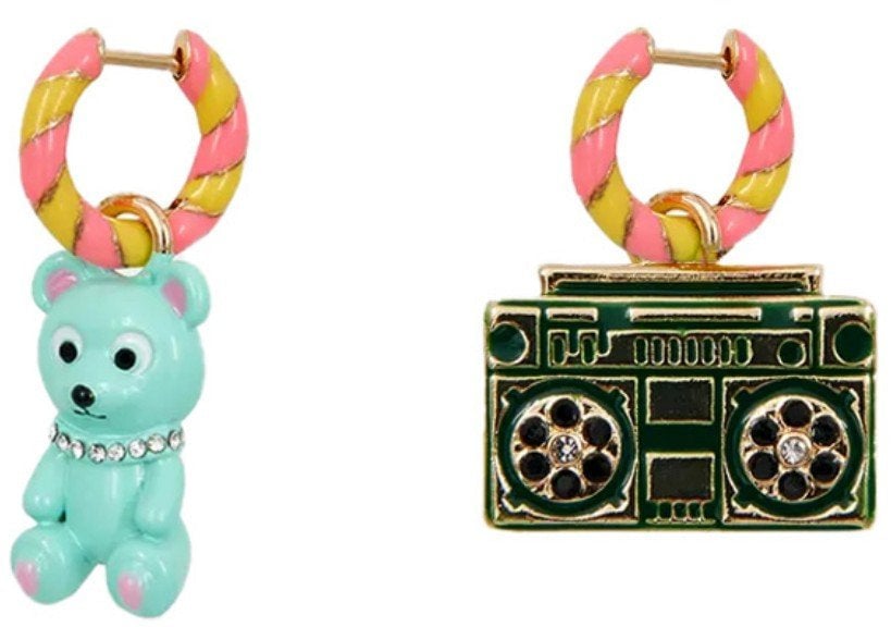 Essentiel Antwerp ESSENTIEL ANTWERP HILDA AND PINK EARRINGS Geel