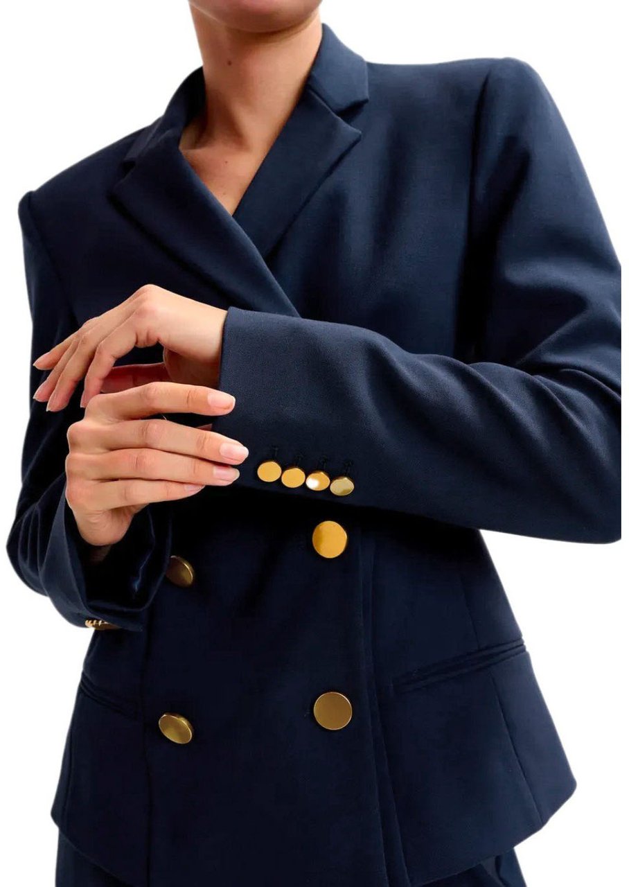 Essentiel Antwerp ESSENTIEL ANTWERP IRTHA NAVY DOUBLE-BREASTED BLAZER Blauw