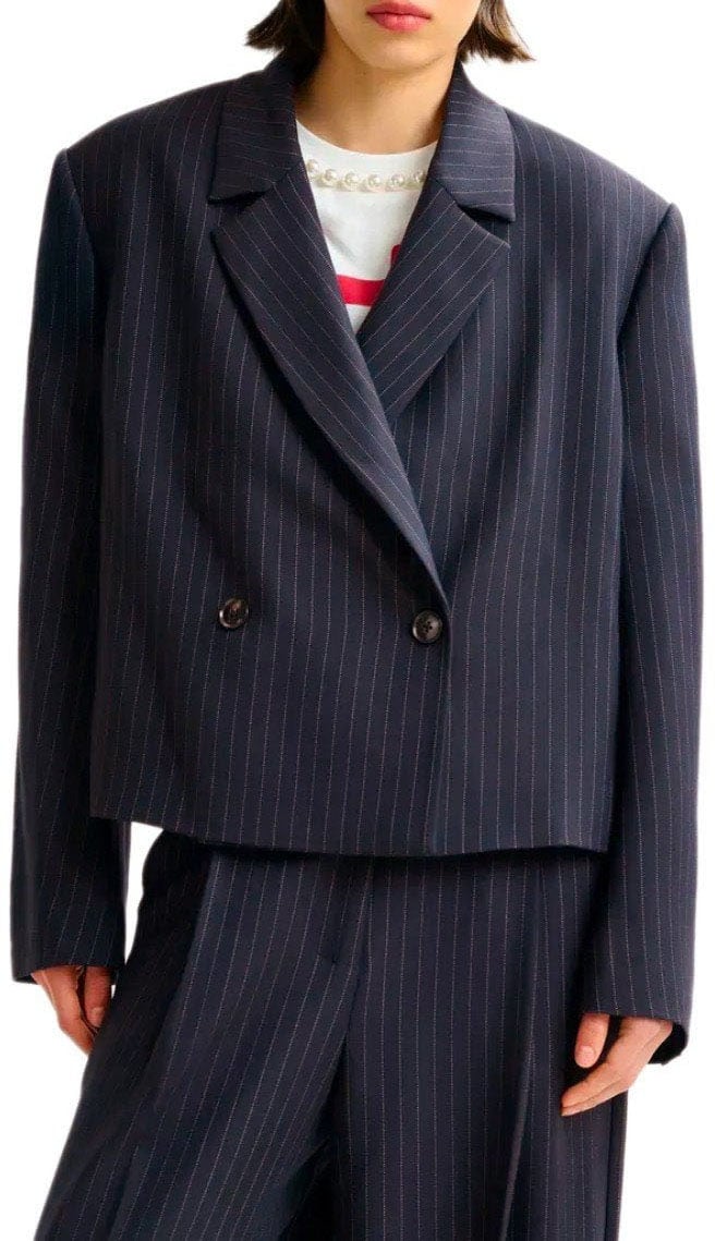 Essentiel Antwerp ESSENTIEL ANTWERP ITZLE NAVY CROPPED BLAZER Blauw