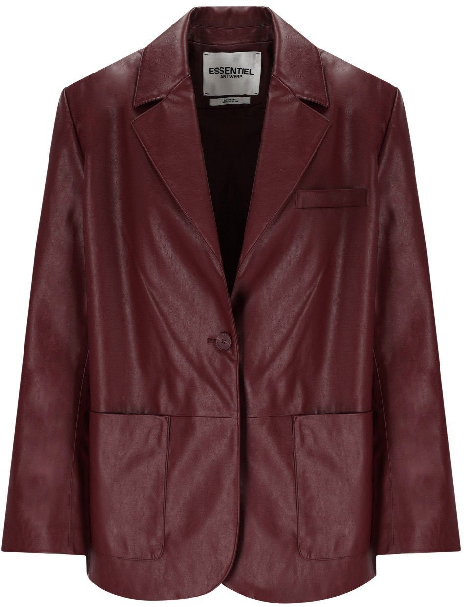 Essentiel Antwerp ESSENTIEL ANTWERP IDREY BURGUNDY SINGLE BREASTED BLAZER Rood