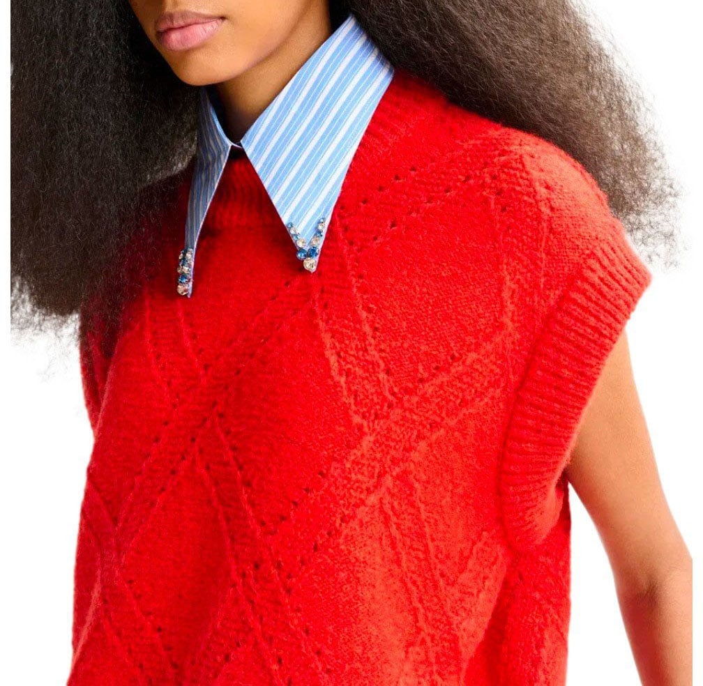 Essentiel Antwerp ESSENTIEL ANTWERP IMPORT KNITTED VEST Rood