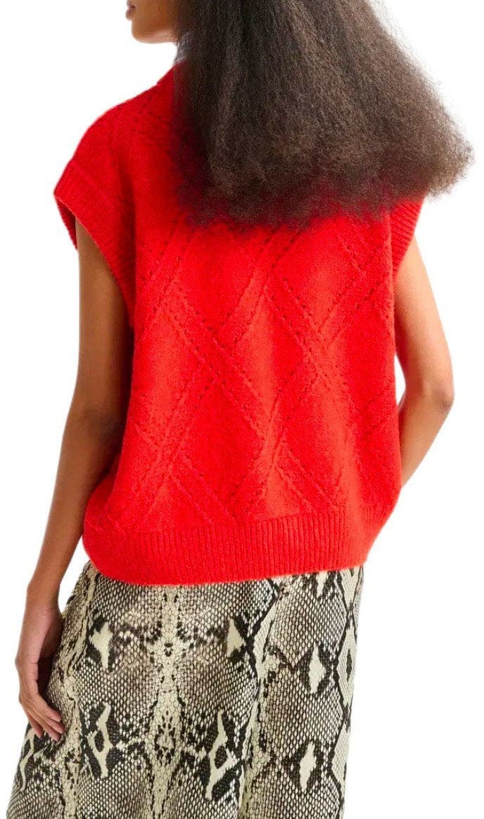 Essentiel Antwerp ESSENTIEL ANTWERP IMPORT KNITTED VEST Rood