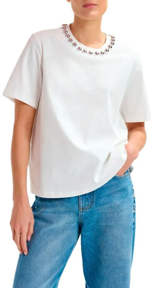 Essentiel Antwerp ESSENTIEL ANTWERP INTENSO IVORY T-SHIRT Wit