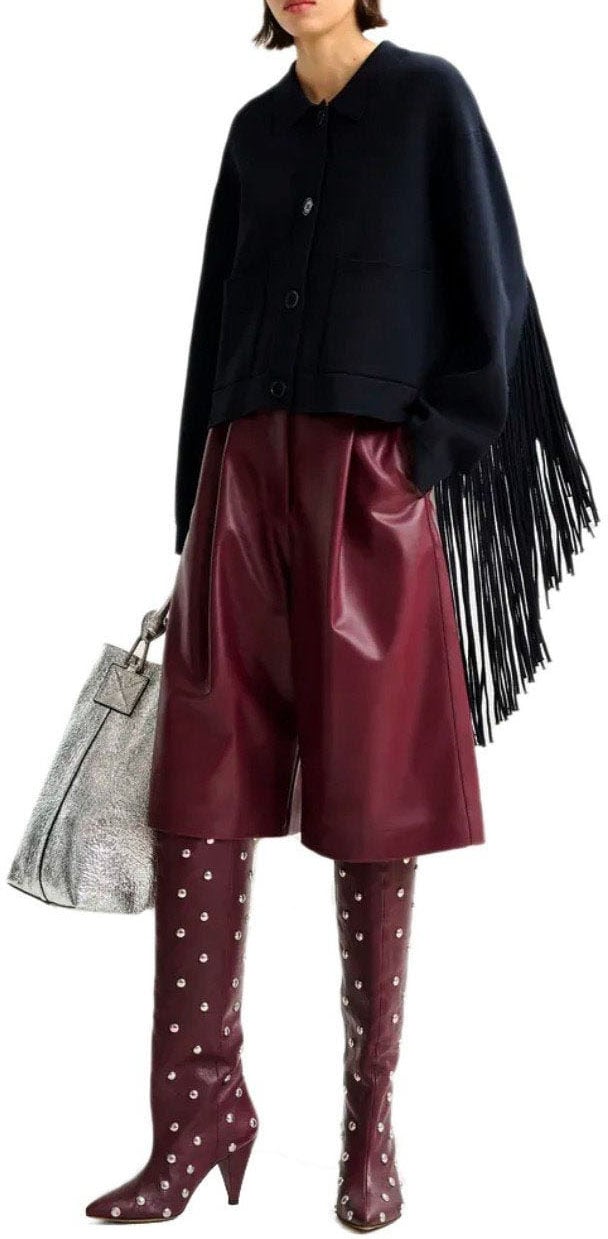 Essentiel Antwerp ESSENTIEL ANTWERP ITOP BURGUNDY BERMUDA SHORTS Rood