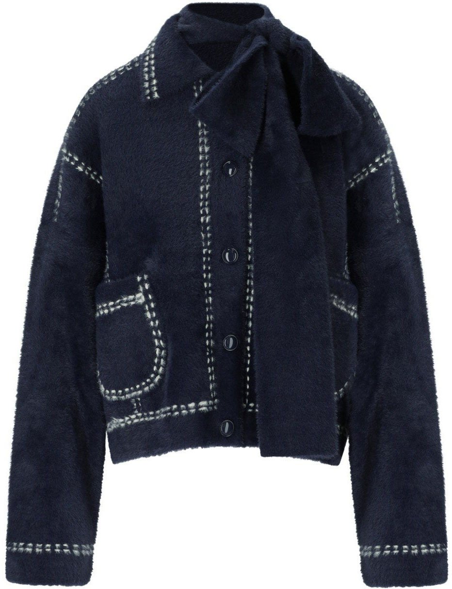 Essentiel Antwerp ESSENTIEL ANTWERP IHOOPS NAVY CARDIGAN Blauw
