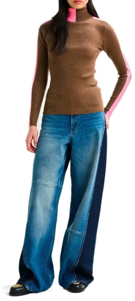 Essentiel Antwerp ESSENTIEL ANTWERP IFFORT BICOLOR TURTLENECK SWEATER Bruin