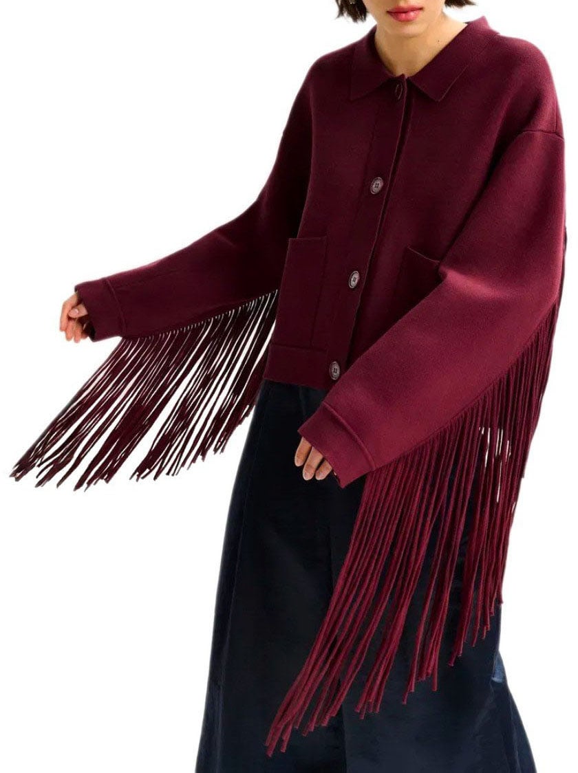 Essentiel Antwerp ESSENTIEL ANTWERP ISTERN BURGUNDY CARDIGAN Rood
