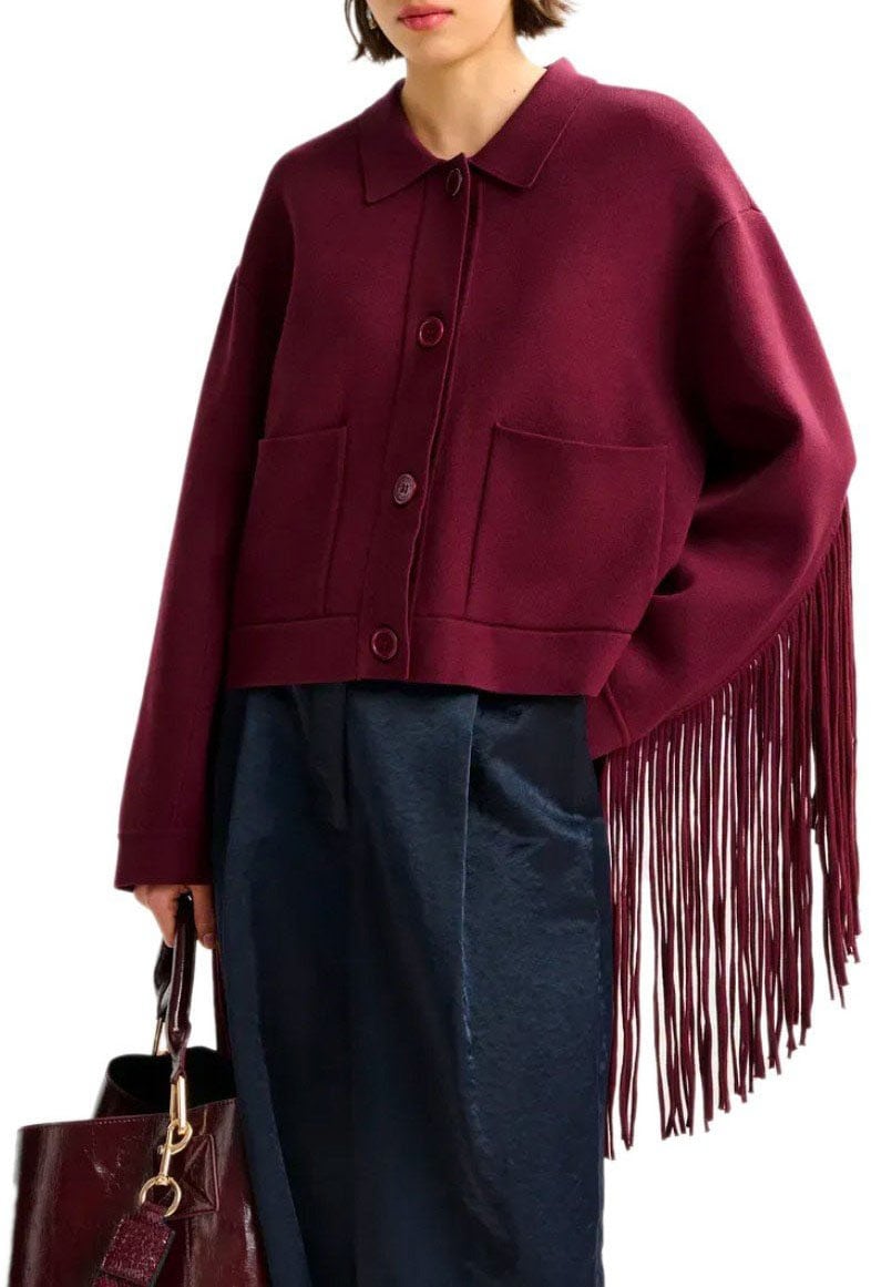 Essentiel Antwerp ESSENTIEL ANTWERP ISTERN BURGUNDY CARDIGAN Rood
