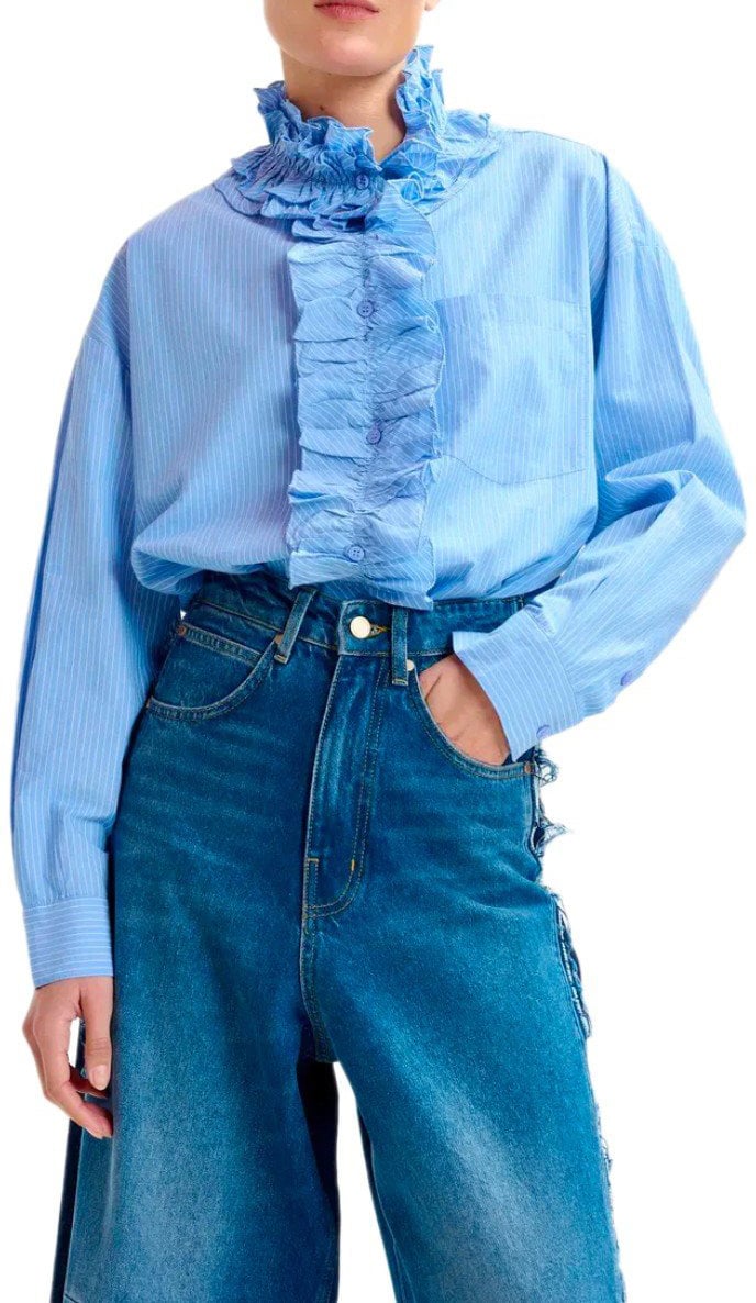 Essentiel Antwerp ESSENTIEL ANTWERP IPOJUCA LIGHT BLUE SHIRT Lichtblauw