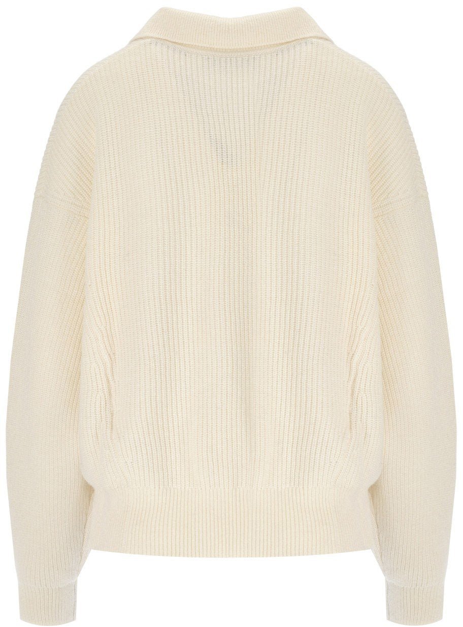 Essentiel Antwerp ESSENTIEL ANTWERP IMETAL IVORY POLO SWEATER Wit