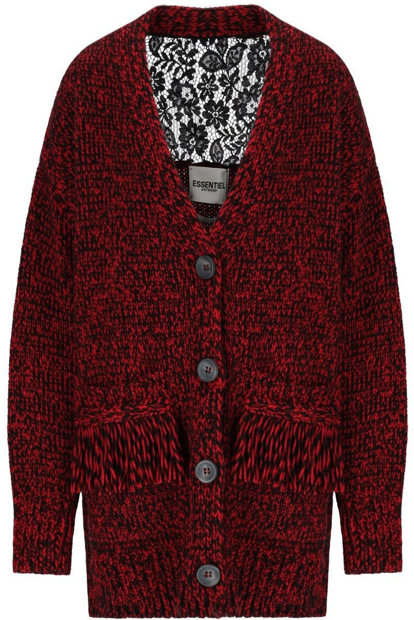 Essentiel Antwerp ESSENTIEL ANTWERP INLACE CARDIGAN Rood