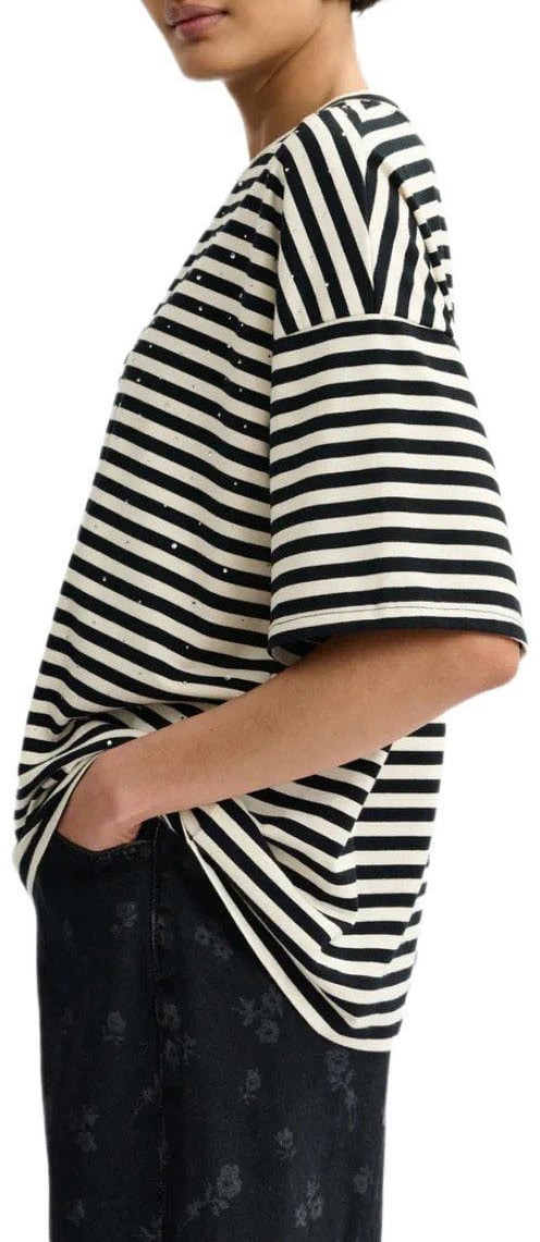 Essentiel Antwerp ESSENTIEL ANTWERP JOSTE STRIPED T-SHIRT Wit