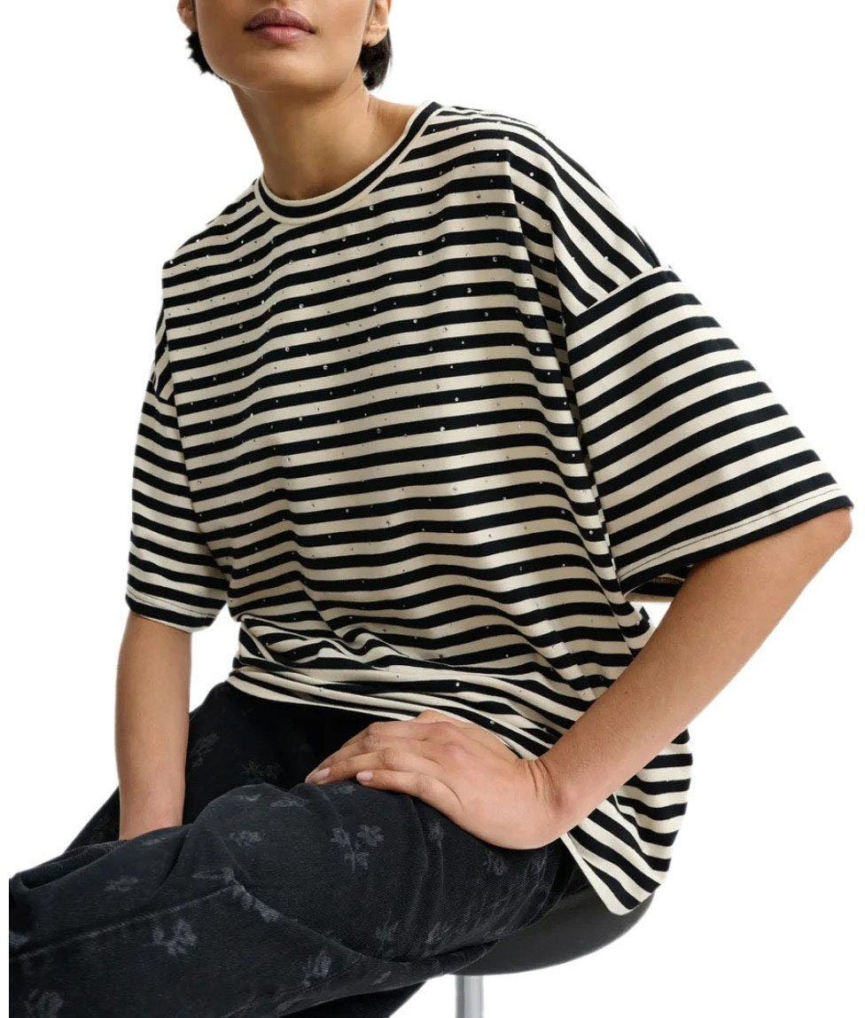 Essentiel Antwerp ESSENTIEL ANTWERP JOSTE STRIPED T-SHIRT Wit