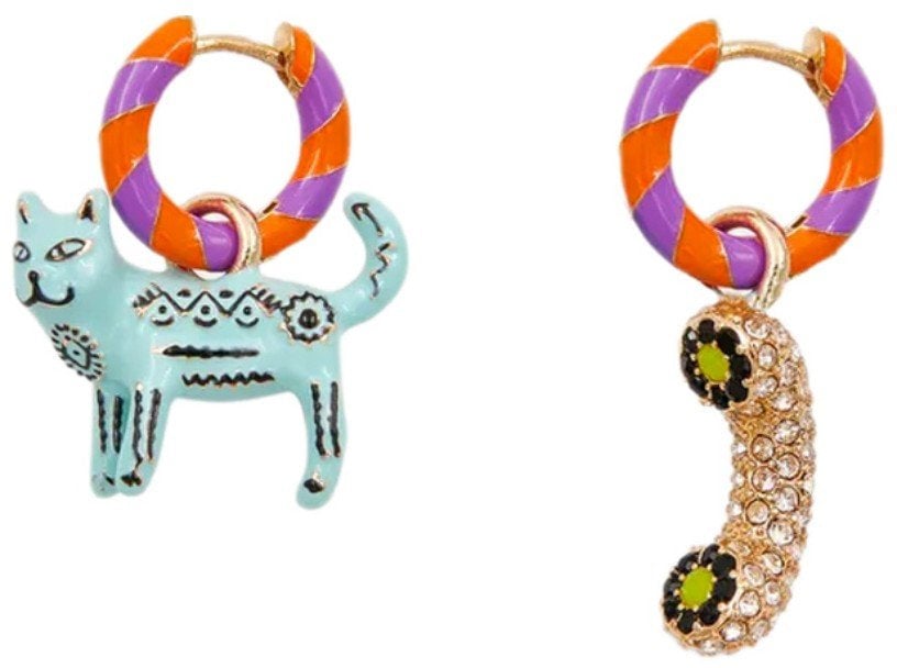 Essentiel Antwerp ESSENTIEL ANTWERP JOCAT AND PURPLE EARRINGS Oranje