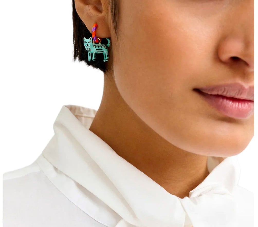 Essentiel Antwerp ESSENTIEL ANTWERP JOCAT AND PURPLE EARRINGS Oranje