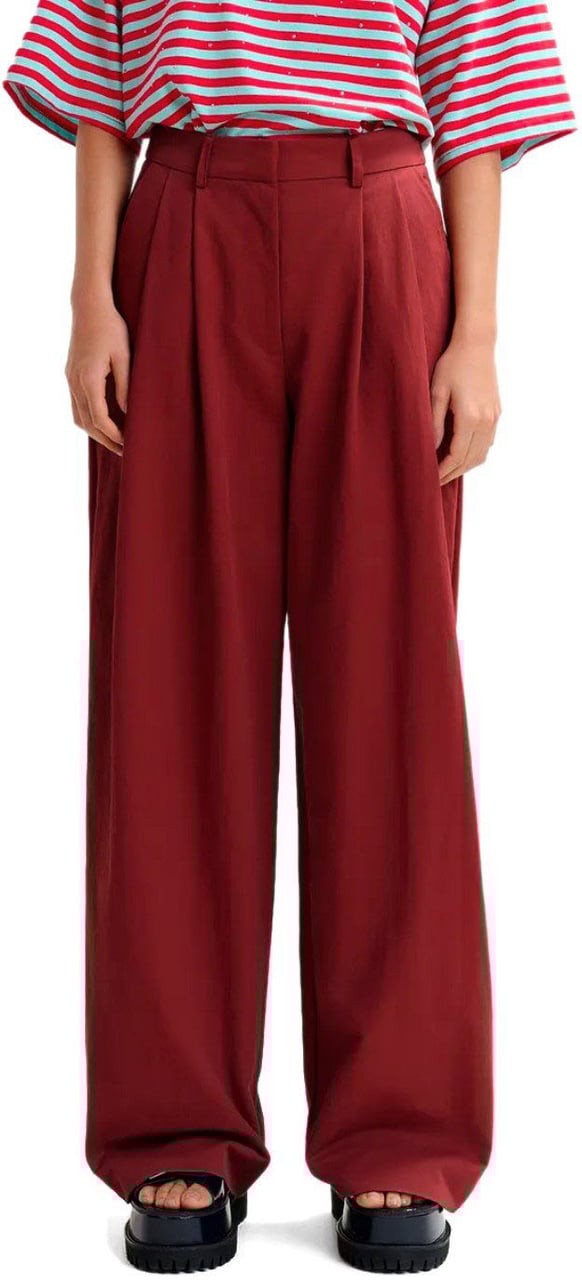 Essentiel Antwerp ESSENTIEL ANTWERP JAZMINE BURGUNDY PANTS Rood
