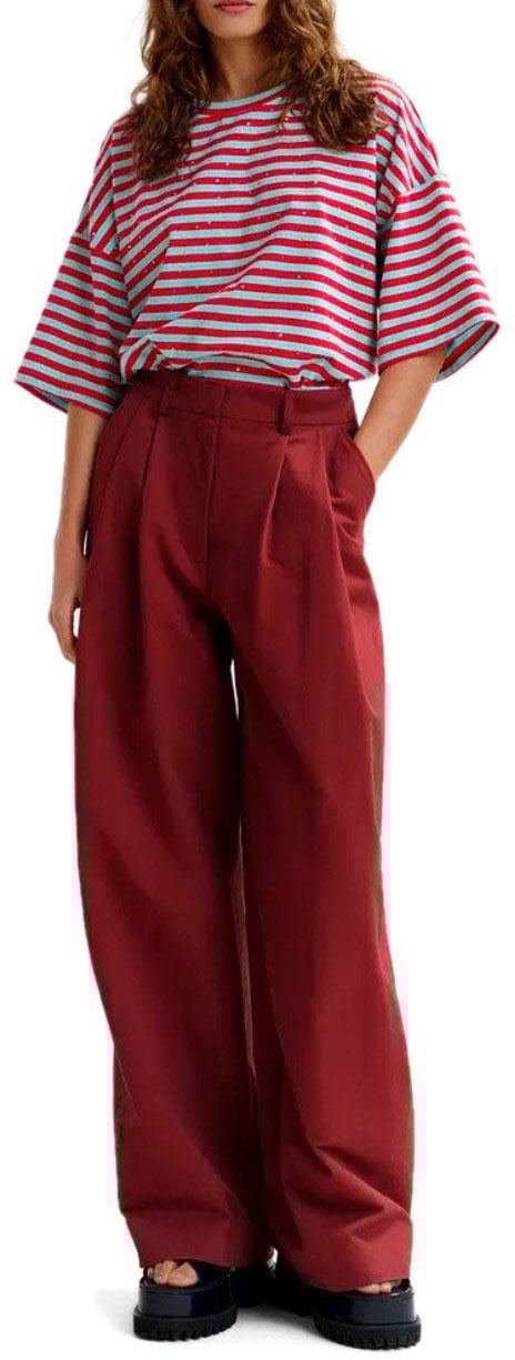 Essentiel Antwerp ESSENTIEL ANTWERP JAZMINE BURGUNDY PANTS Rood