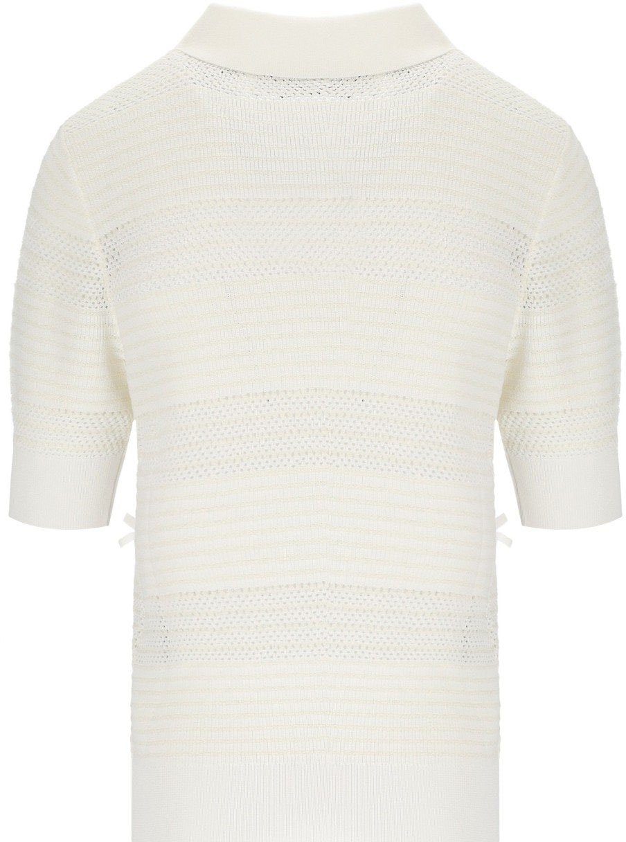 Essentiel Antwerp ESSENTIEL ANTWERP JARTS IVORY KNITTED POLOSHIRT Wit