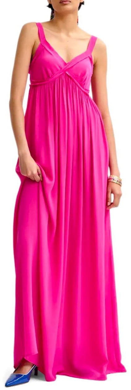 ESSENTIEL ANTWERP JACOBEAN FUCHSIA LONG DRESS Roze