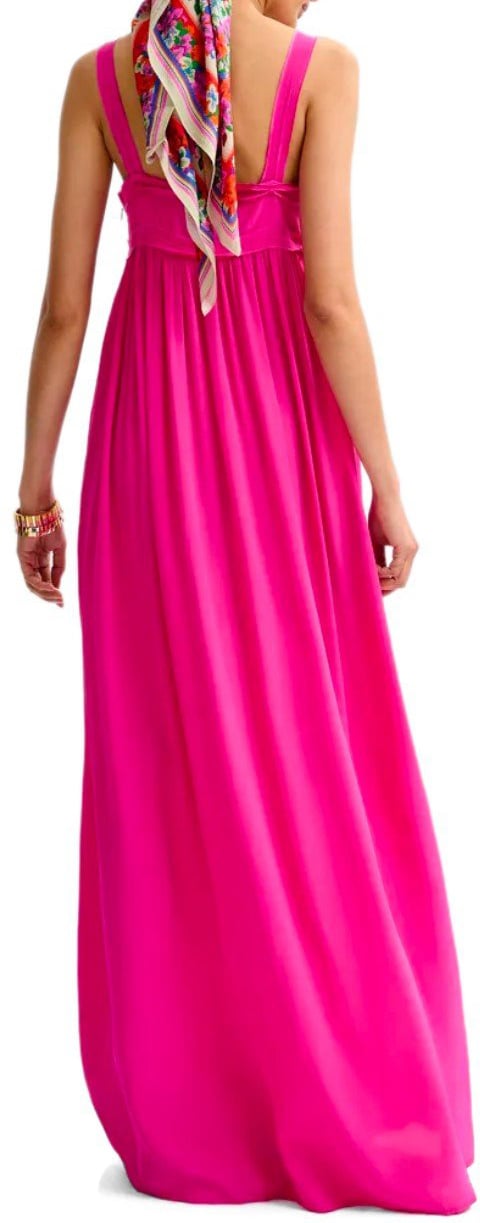 ESSENTIEL ANTWERP JACOBEAN FUCHSIA LONG DRESS Roze