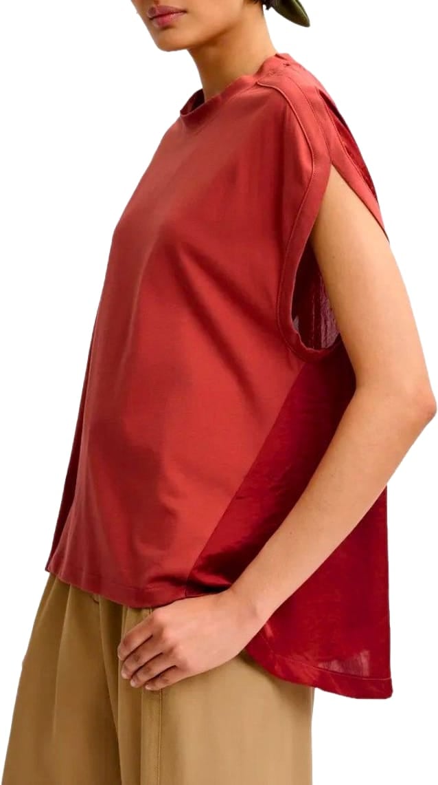 Essentiel Antwerp ESSENTIEL ANTWERP JABANA BURNT ORANGE T-SHIRT Rood
