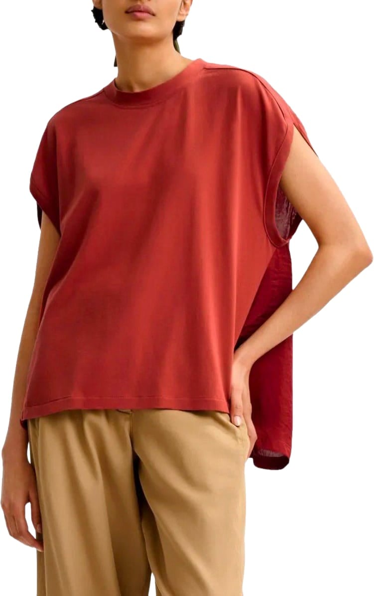 Essentiel Antwerp ESSENTIEL ANTWERP JABANA BURNT ORANGE T-SHIRT Rood