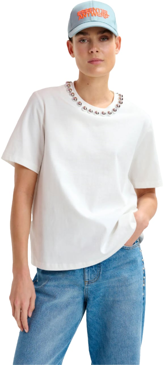Essentiel Antwerp Essentiel Antwerp T-shirts Off White Intenso Wit