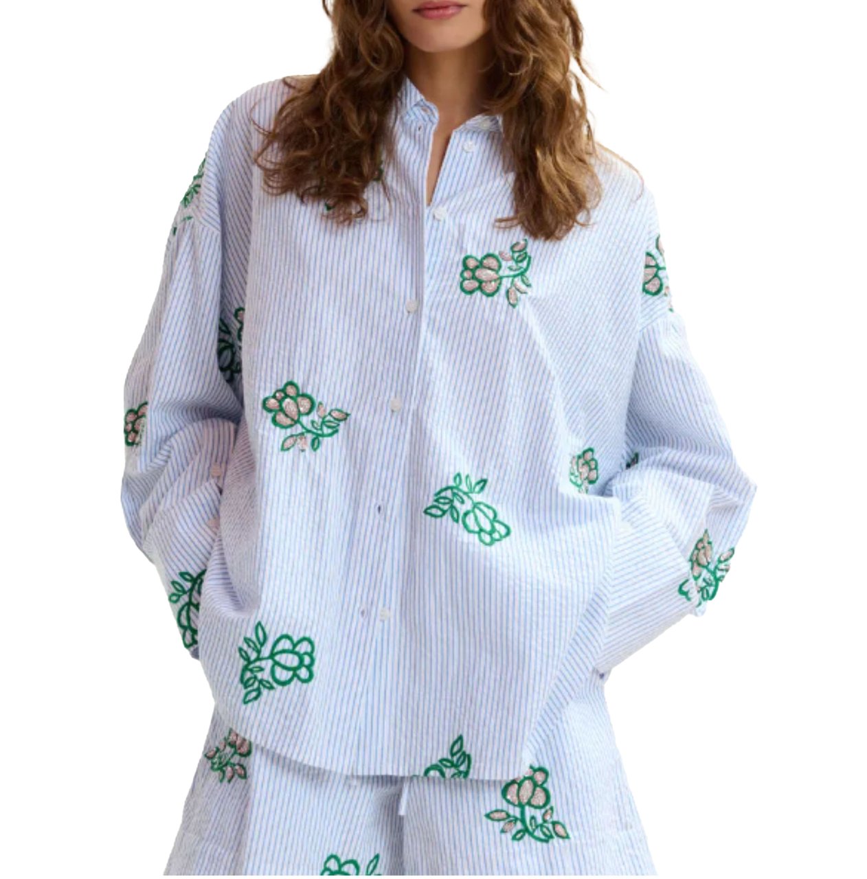 Essentiel Antwerp Essentiel Antwerp Embroidered Shirt Blouses Off White Jalinki Wit