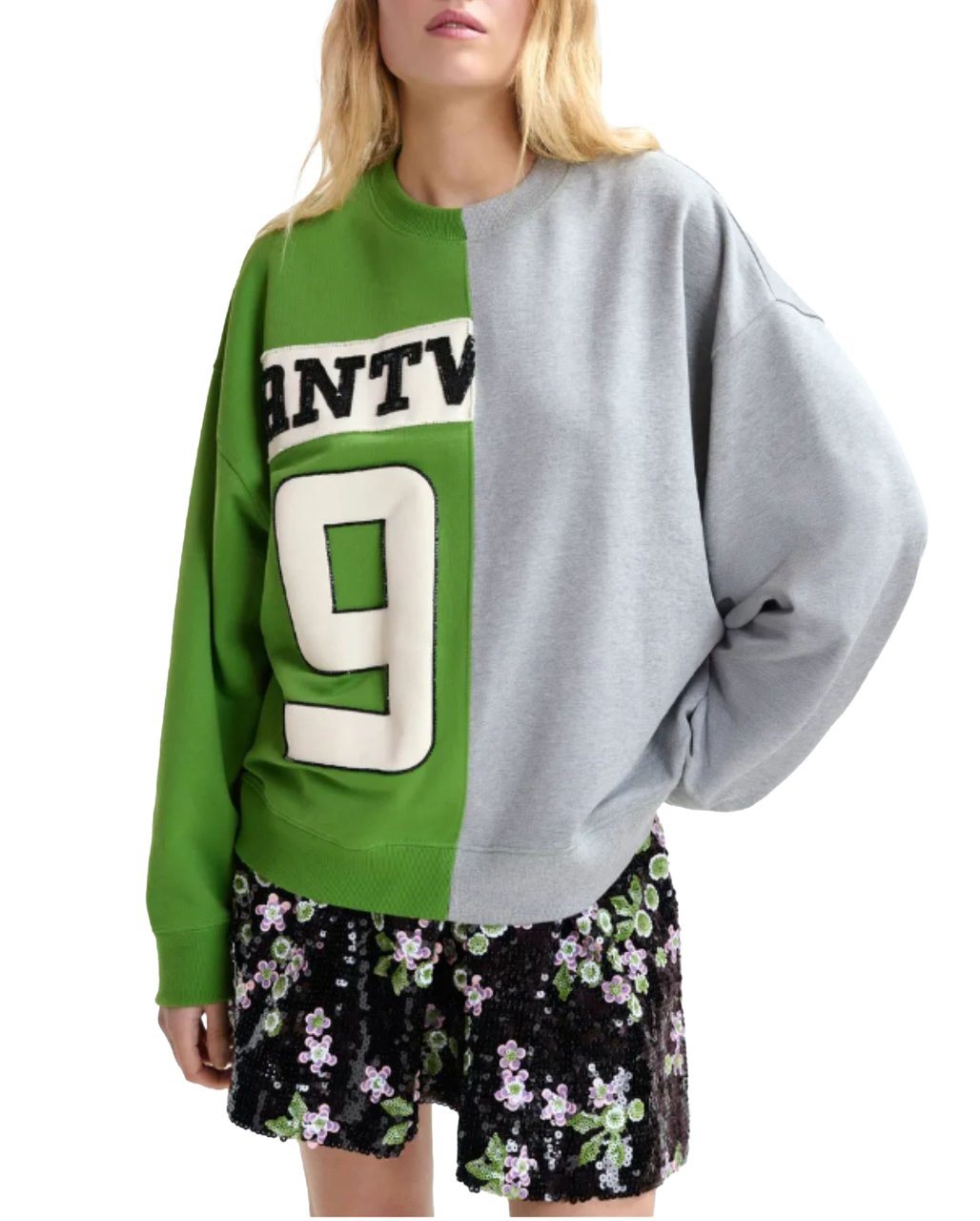 Essentiel Antwerp Essentiel Antwerp Embroidered Sweatshirt  Groen Jame Groen