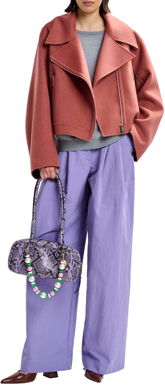 Essentiel Antwerp Essentiel Antwerp Cropped Perfecto Jackets Bruin Javier Bruin