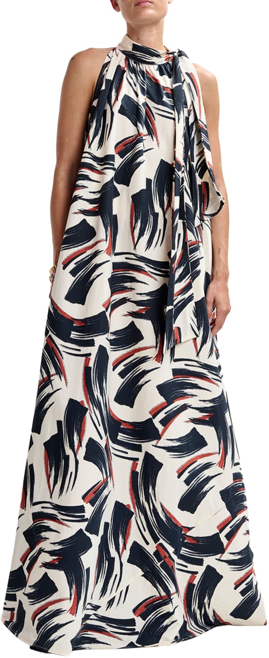 Essentiel Antwerp Essentiel Antwerp High Neck Maxi Dress Jurken Ecru Jayda Wit