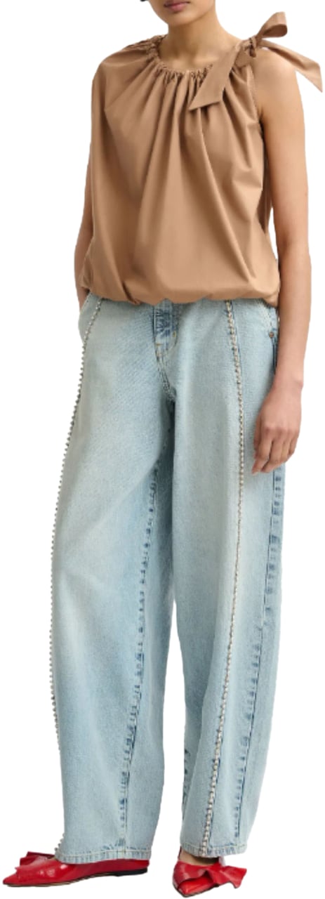 Essentiel Antwerp Essentiel Antwerp Smocked Top Tops Bruin Jaylah Bruin