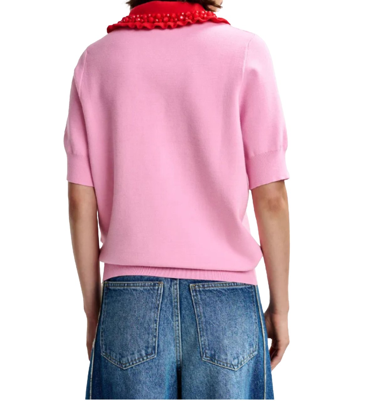 Essentiel Antwerp Essentiel Antwerp Embroidered Knit Polo Polos Roze Jewelry Roze