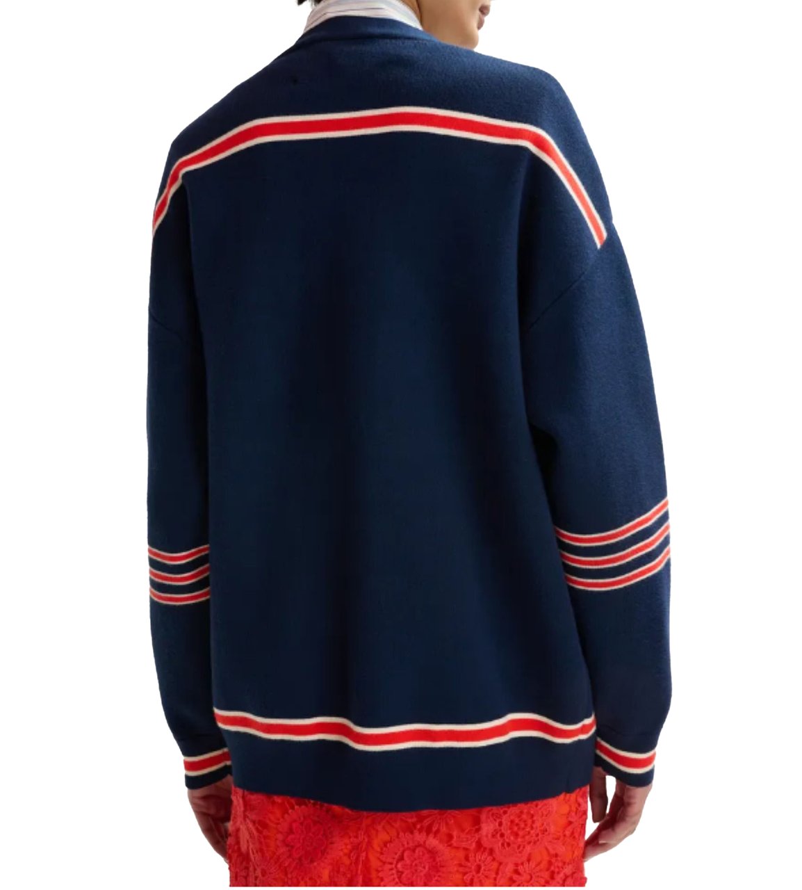 Essentiel Antwerp Essentiel Antwerp Knitted Jacket W Badges Jackets Donkerblauw Jigan Blauw