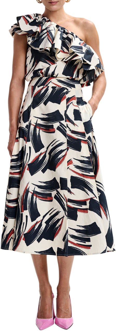 Essentiel Antwerp Essentiel Antwerp Asymmetric Ruffle Top Tops Ecru Jillian Wit