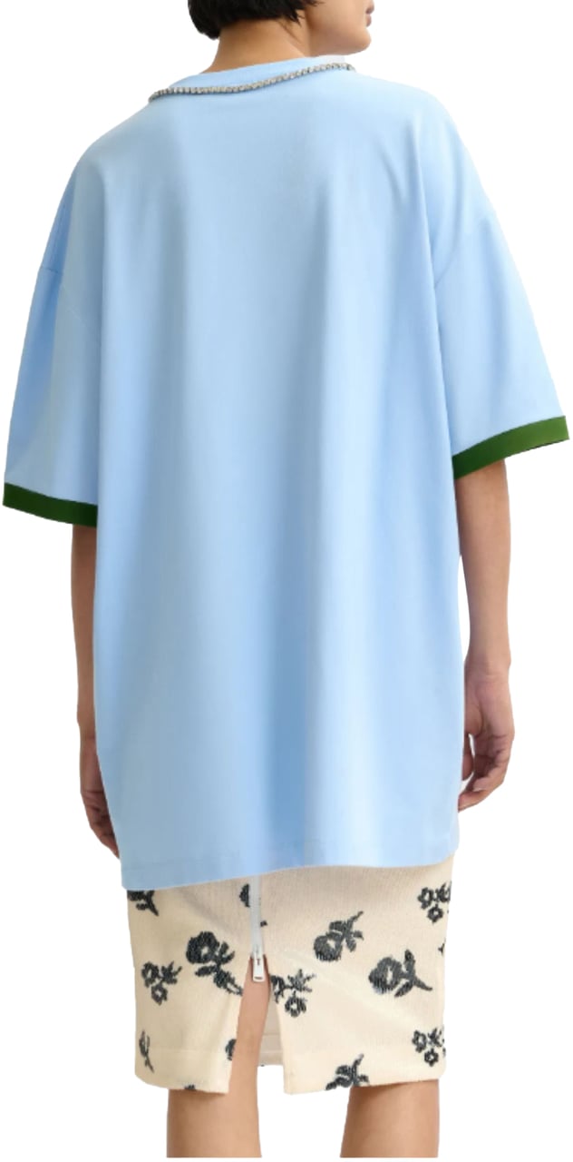 Essentiel Antwerp Essentiel Antwerp Printed Oversize Tee T-shirts Lichtblauw Jistrass Blauw