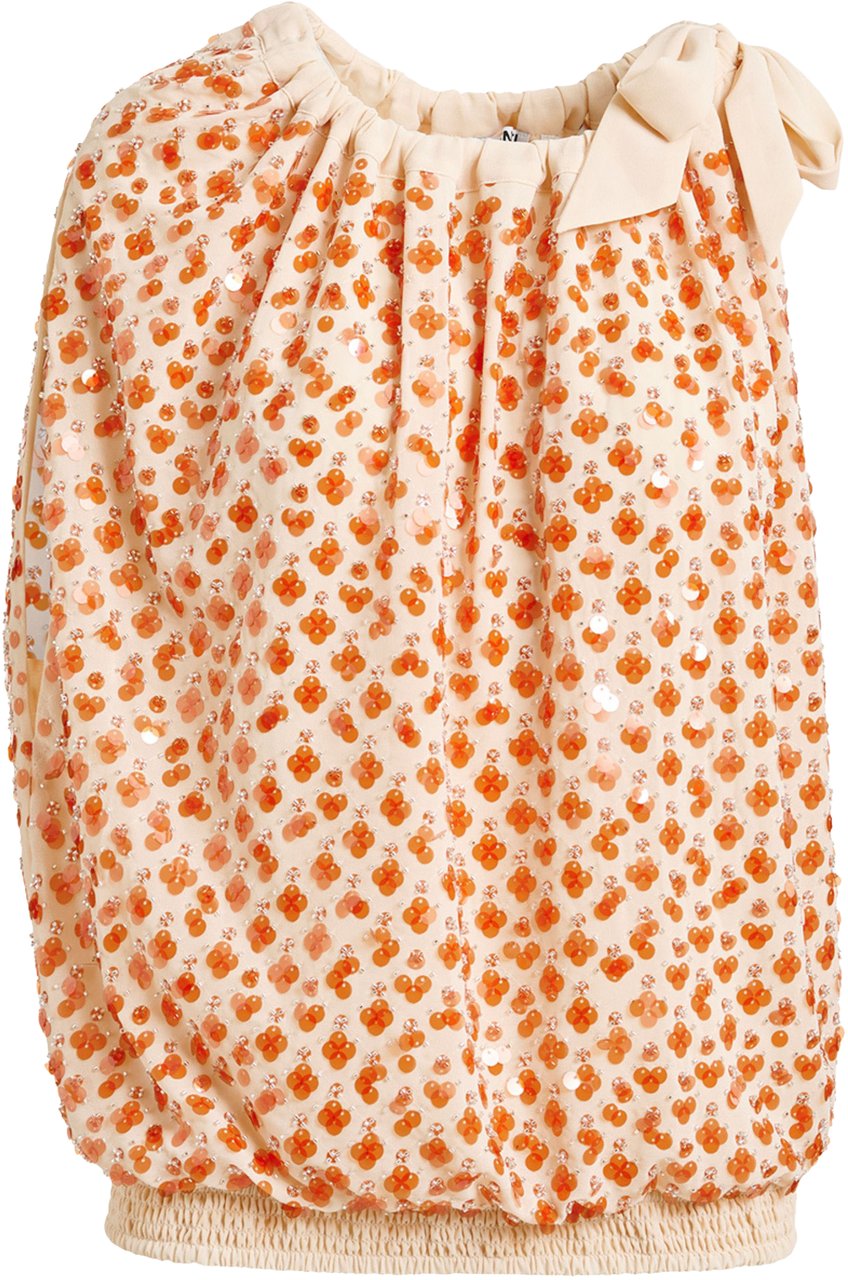 Essentiel Antwerp Essentiel Antwerp Sequin Smocked Top Tops Off White Jocelyn Wit