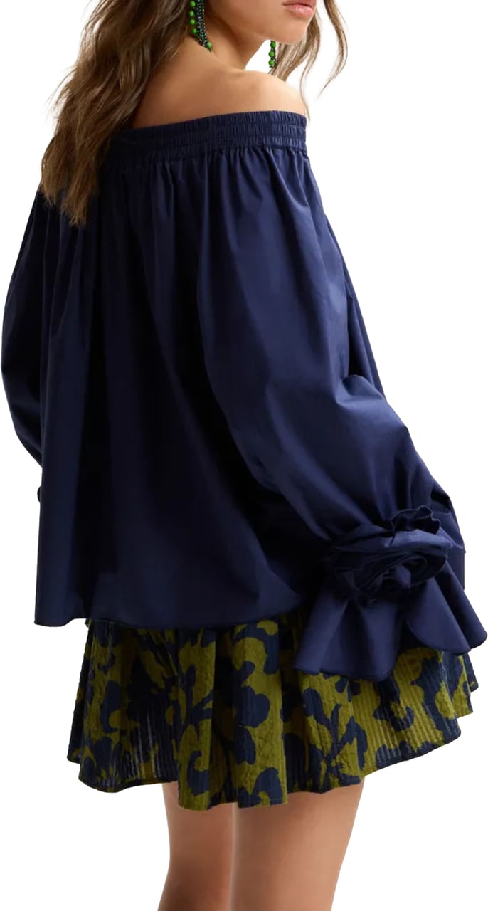 Essentiel Antwerp Essentiel Antwerp Off Shoulder Top Tops Donkerblauw Jofie Blauw